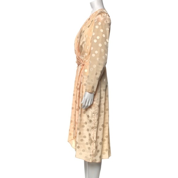 Vintage Diane von Furstenberg  Polka Dot Print Midi Length Wrap Dress in Cream 8 - Picture 2 of 7